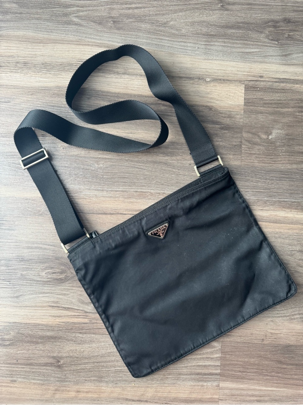 Prada Black Nylon Messenger Crossbody Bag